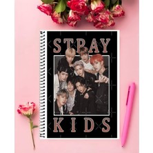 Anime And Your World Stray Kids K-Pop  Defter 1 Adet Özel Tasarım A4 Boyutu 21*29 cm  Telli Kareli Defter