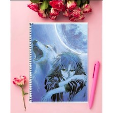 Wolf's Rain Anime Defter 1 Adet Özel Tasarım A4 Boyutu 21*29 cm  Telli Kareli Defter