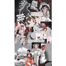 Anime And Your World Mononoke-Hime Anime Manga Defter 1 Adet Özel Tasarım A4 Boyutu 21*29 cm  Telli Kareli