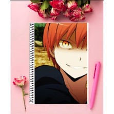 Anime And Your World Karma Akabane  Anime Defter 1 Adet Özel Tasarım A4 Boyutu 21*29 cm Telli Kareli
