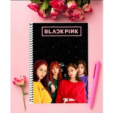 Black Pink Defter 1 Adet Özel Tasarım A4 Boyutu Telli Kareli Defter 21*29 cm