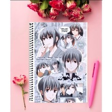 Anime And Your World Fruits Basket  Anime Defter 1 Adet Özel Tasarım A4 Boyutu 21*29 cm  Telli Kareli Defter