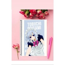 Origami Tobiichi Anime Defter 1 Adet Özel Tasarım A4 Boyutu Telli Kareli Defter 21*29 cm