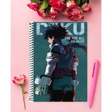 Deku Anime Defter 1 Adet Özel Tasarım A4 Boyutu 21*29 cm  Telli Kareli defter