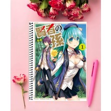 Anime And Your World Kenja No Mago  Anime Defter 1 Adet Özel Tasarım A4 Boyutu 21*29 cm  Telli Kareli Defter