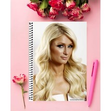 Paris Hilton Defter 1 Adet Özel Tasarım A4 Boyutu 21*29 cm  Telli Kareli defter
