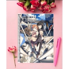 A Certain Magical Index Anime Defter 1 Adet Özel Tasarım A4 Boyutu 21*29 cm  Telli Kareli Defter