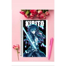 Anime And Your World Kirito Anime Defter 1 Adet Özel Tasarım A4 Boyutu Telli Kareli Defter 21*29 cm