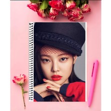 Anime And Your World Black Pink Defter 1 Adet Özel Tasarım A4 Boyutu Telli Kareli Defter 21*29 cm