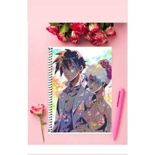 Tengen Toppa Gurren Logan Anime Defter 1 Adet Özel Tasarım A4 Boyutu Telli Kareli Defter 21*29 cm