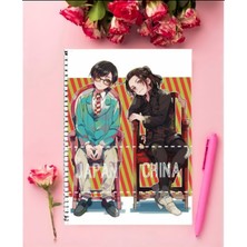 Anime And Your World Hetalia Anime Defter 1 Adet Özel Tasarım A4 Boyutu 21*29 cm  Telli Kareli Defter