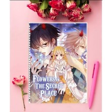 Flowers In The Secret Place  Anime Defter 1 Adet Özel Tasarım A4 Boyutu 21*29 cm  Telli Kareli