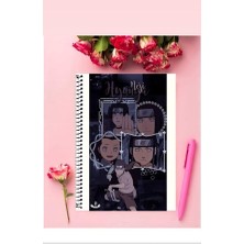 Anime And Your World Neji Hyuga Anime Defter 1 Adet Özel Tasarım A4 Boyutu Telli Kareli Defter 21*29 cm