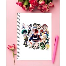 Boku No Hero Academia Anime Defter 1 Adet Özel Tasarım A4 Boyutu 21*29 cm  Telli Çizgili defter