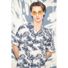 Lee Cooper Eddie Erkek %100 Pamuk Dokuma Gömlek Beyaz İndigo