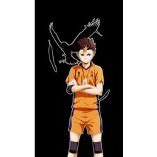 Yuu Nishinoya - Haikyuu   Anime Defter 1 Adet Özel Tasarım A4 Boyutu 21*29 cm Telli Kareli
