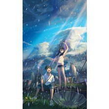 Weathering With You Anime Defter 1 Adet Özel Tasarım A4 Boyutu 21*29 cm  Telli Kareli Defter