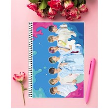 Anime And Your World Bts Defter 1 Adet Özel Tasarım A4 Boyutu 21*29 cm Telli Kareli Defter