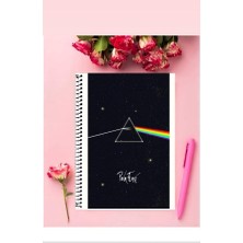 Pink Floyd Defter 1 Adet Özel Tasarım A4 Boyutu Telli Kareli Defter 21*29 cm