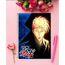 Touhai Densetsu Akagi Anime Defter 1 Adet Özel Tasarım A4 Boyutu 21*29 cm  Telli Çizgili Defter