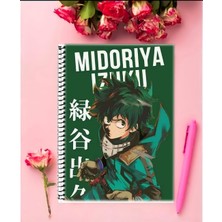 Midoriya Izuku (Mıdorıya Izuku)  Anime Defter 1 Adet Özel Tasarım A4 Boyutu 21*29 cm Telli Kareli