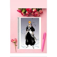 Anime And Your World Bleach Anime Defter 1 Adet Özel Tasarım A4 Boyutu Telli Kareli Defter 21*29 cm