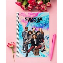 Anime And Your World Stranger Things Defter 1 Adet Özel Tasarım A4 Boyutu 21*29 cm  Telli Çizgili Defter