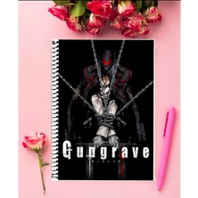 Gungrave  Anime Defter 1 Adet Özel Tasarım A4 Boyutu 21*29 cm Telli Kareli