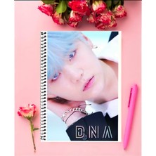 Anime And Your World Bts Defter 1 Adet Özel Tasarım A4 Boyutu Telli Kareli Defter 21*29 cm
