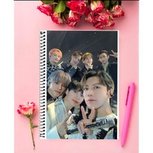 Anime And Your World Superm Kpop   Defter 1 Adet Özel Tasarım A4 Boyutu 21*29 cm  Telli Kareli Defter