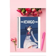 Anime And Your World Ichigo Anime Defter 1 Adet Özel Tasarım A4 Boyutu Telli Kareli Defter 21*29 cm