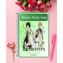 Bungou Stray Dogs Anime Defter 1 Adet Özel Tasarım A4 Boyutu 21*29 cm  Telli Çizgili defter