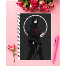 Anime And Your World Itachi Uchiha Anime Defter 1 Adet Özel Tasarım A4 Boyutu 21*29 cm Telli Kareli Defter