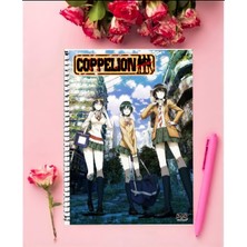 Coppelion Anime Defter 1 Adet Özel Tasarım A4 Boyutu 21*29 cm  Telli Kareli Defter