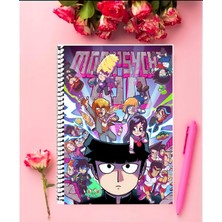 Mob Psycho 100  Anime  Defter 1 Adet Özel Tasarım A4 Boyutu 21*29 cm Telli Kareli Defter