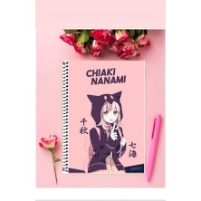 Nanami Chiaki Anime Defter 1 Adet Özel Tasarım A4 Boyutu Telli Kareli Defter 21*29 cm