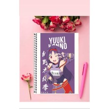 Anime And Your World Yuuki Konno Anime Defter 1 Adet Özel Tasarım A4 Boyutu Telli Kareli Defter 21*29 cm