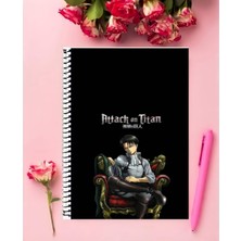 Eren Jeager Anime Defter 1 Adet Özel Tasarım A4 Boyutu 21*29 cm  Telli Kareli Defter