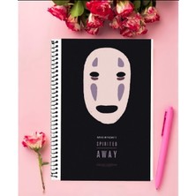 Spirited Away Anime Defter 1 Adet Özel Tasarım A4 Boyutu 21*29 cm  Telli Kareli Defter