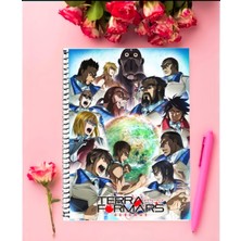 Anime And Your World Terra Formars  Anime Defter 1 Adet Özel Tasarım A4 Boyutu 21*29 cm Telli Kareli