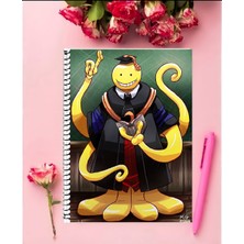 Koro Sensei  Anime Defter 1 Adet Özel Tasarım A4 Boyutu 21*29 cm Telli Kareli