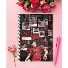 Anime And Your World Tetsuro Kuroo Defter 1 Adet Özel Tasarım A4 Boyutu 21*29 cm  Telli Kareli Defter