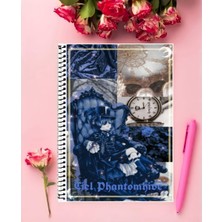 Ciel Phantomhive Anime Defter 1 Adet Özel Tasarım A4 Boyutu 21*29 cm  Telli Kareli Defter