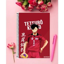Anime And Your World Tetsuro Kuroo Defter 1 Adet Özel Tasarım A4 Boyutu 21*29 cm  Telli Kareli Defter