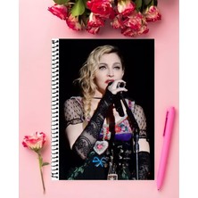 Madonna  Defter 1 Adet Özel Tasarım A4 Boyutu 21*29 cm  Telli Çizgili defter