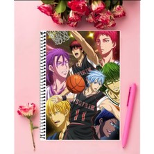 Anime And Your World Kuroko No Basket Anime Defter 1 Adet Özel Tasarım A4 Boyutu 21*29 cm  Telli Kareli Defter