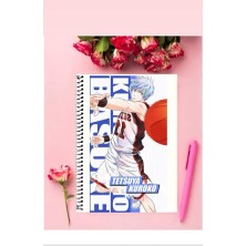 Tetsuya Kuroko Anime Defter 1 Adet Özel Tasarım A4 Boyutu Telli Kareli Defter 21*29 cm