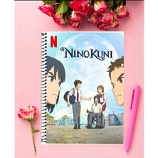 Nınokunı Anime Defter 1 Adet Özel Tasarım A4 Boyutu 21*29 cm  Telli Kareli Defter