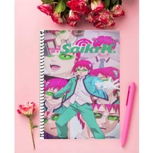 Anime And Your World Saiki Kusuo Anime Defter 1 Adet Özel Tasarım A4 Boyutu 21*29 cm  Telli Kareli Defter