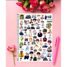 Bts Defter 1 Adet Özel Tasarım A4 Boyutu Telli Kareli Defter 21*29 cm